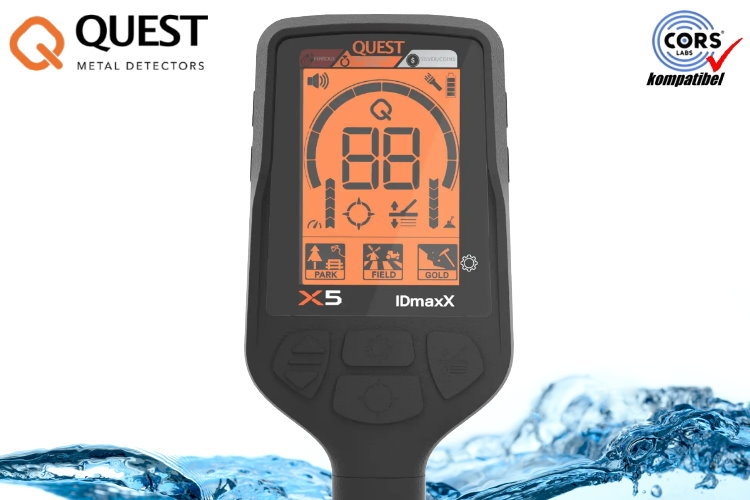 Preview: Quest X5 IDMaxX Metalldetektor &amp; Xpointer Pinpointer (orange) &amp; Schatzs